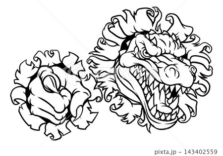 Alligator Dinosaur Crocodile T Rex Cartoon Mascot 143402559