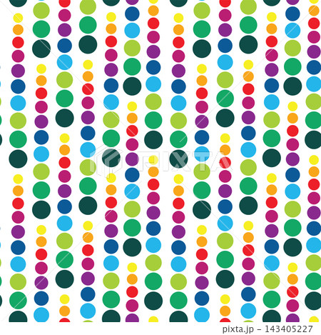 Colorful seamless retro polka dot vector illustration Colorful seamless retro polka dot vector illustration 143405227