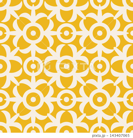 Vector retro Spain geometric seamless pattern in retro Art deco style. Vintage abstract geometric pattern in azulejo style. Vector retro Spain geometric seamless pattern in retro Art deco style. Vintage abstract geometric pattern in azulejo style. 143407065