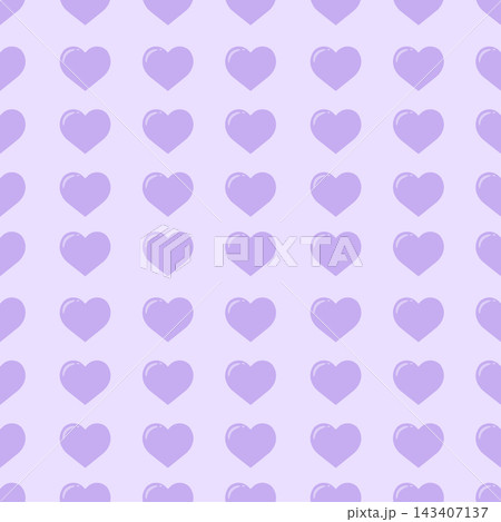 Cute Purple Heart Pattern on Light Lavender Background, Pastel Romantic Love Design 143407137