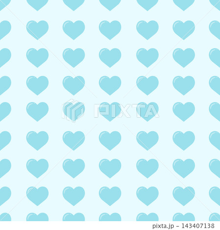 Cute Light Blue Heart Pattern on Pale Blue Background, Soft Pastel Love Design 143407138