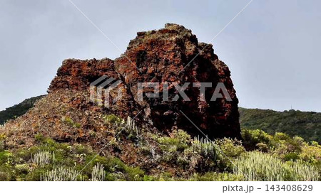 A Stunning Rock Formation Surrounded by Lush and Vibrant Vegetation Making It Spectacular A Stunning Rock Formation Surrounded by Lush and Vibrant Vegetation Making It Spectacular 143408629