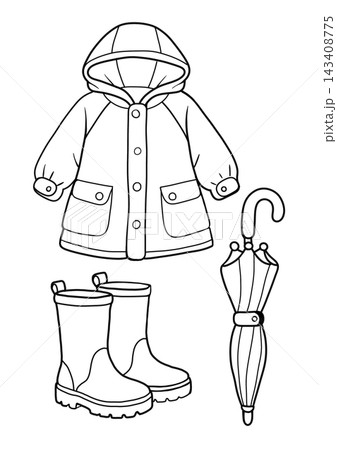 Kids Rain Gear Coloring Page 143408775