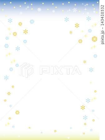 クリスマスレーム縦位置<雪と星が降る夜> クリスマスレーム縦位置<雪と星が降る夜> 143410332