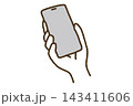 スマートフォンを持つ手のアイコン　スマホを持つ手 143411606