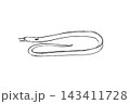 ダイナンウミヘビの筆ペンタッチ手描き線画 143411728