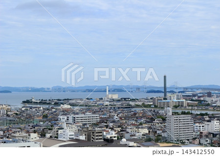 丸亀市からの瀬戸大橋方向の風景 丸亀市からの瀬戸大橋方向の風景 143412550