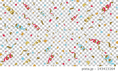 White background with ribbons and confetti, 16:9 aspect ratio. White background with ribbons and confetti, 16:9 aspect ratio. 143413164