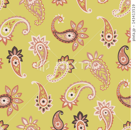 Vintage Indian Motif Fabric Background 143413519