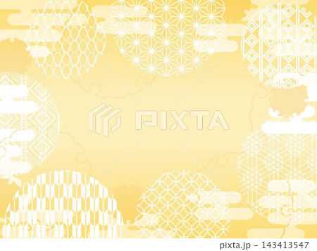 白い透かし和柄模様の正月背景 白い透かし和柄模様の正月背景 143413547