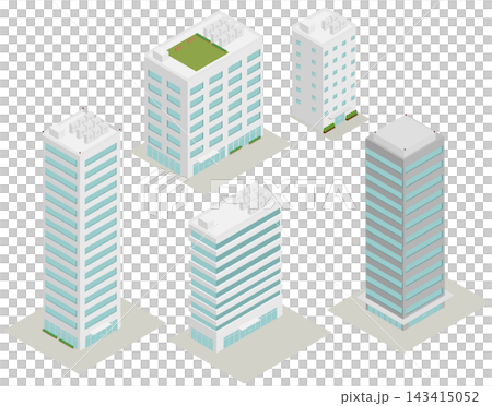 Isometric office building illustration set Isometric office building illustration set 143415052