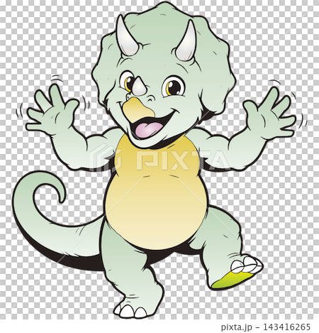愉快な恐竜イラスト☆トリケラトプス 143416265