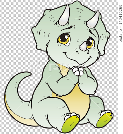 愉快な恐竜イラスト☆トリケラトプス 143416269