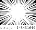 スピード感のあるドットストライプ集中線 1C 143431649