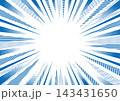 スピード感のあるドットストライプ集中線 青 143431650
