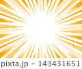 スピード感のあるドットストライプ集中線 黄 143431651