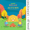 Warm and Cozy Cute Autumn Mood Illustration 143432583