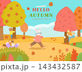 Warm and Cozy Cute Autumn Mood Illustration 143432587