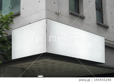 Exterior Building Corner Outdoor Sign Billboard Advertising Mockup 143435240