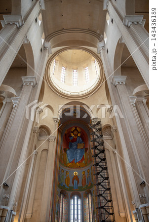 Holy Trinity Cathedral Sameba, main cathedral of the Georgian Orthodox Church located in Avlabari district in Tbilisi, the capital of Georgia Holy Trinity Cathedral Sameba, main cathedral of the Georgian Orthodox Church located in Avlabari district in Tbilisi, the capital of Georgia 143436189