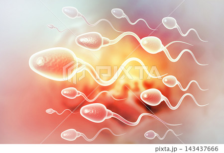 Moving sperm cells 143437666