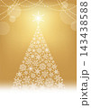 クリスマスツリーのテキストスペース付き金色の背景 143438588