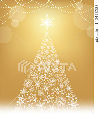 クリスマスツリーのテキストスペース付き金色の背景 143438588