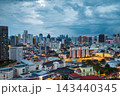 Vibrant urban skyline of Kuala Lumpur under a dramatic sky 143440345