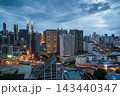 Vibrant Kuala Lumpur skyline at dusk with city lights and modern architecture 143440347