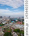 Aerial view captures bustling Kuala Lumpur skyline under cloudy sky 143440350