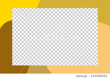 Rectangular frame with abstract pattern in yellow, ochre, and beige; central transparency. Rectangular frame with abstract pattern in yellow, ochre, and beige; central transparency. 143440565