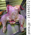 Thanksgiving day Raw Whole Plucked Turkey on Display at Butcher Counter 143440572