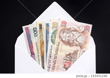 Honduran money - Lempira in a white envelope 143441290