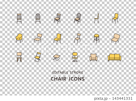 A set of icons for various chairs A set of icons for various chairs 143441331