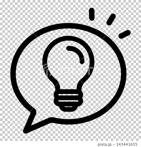 ひらめき　吹き出し　電球　アイコン 143441635