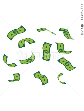 Falling Green Money Banknotes Rain Concept Falling Green Money Banknotes Rain Concept 143442143
