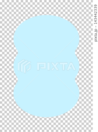 Stylish and cute light blue vertical liquid shape - Simple, loosely shaped frame and decorative parts material 143442339