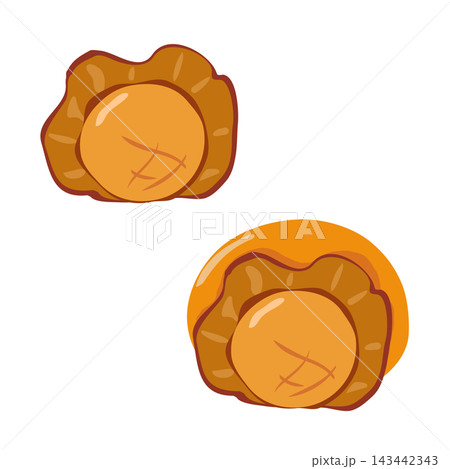 ホタテの煮付けのイラスト 143442343