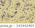 パープル水色ホワイトで描く飛沫のようなマーブリング模様・抽象背景 143442465