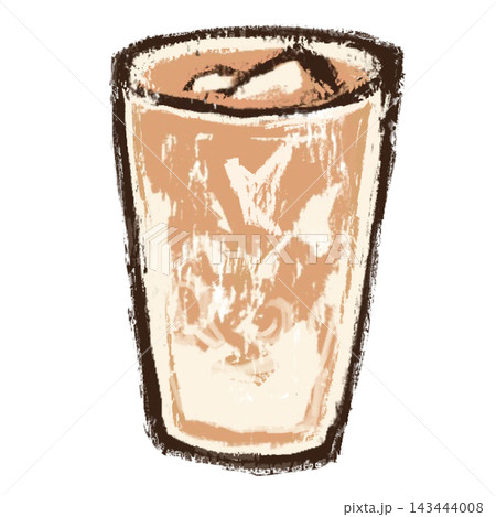 やさしい手描き風　アイスカフェオレ　カフェモカ 143444008