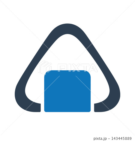 Onigiri rice ball icon in flat glyph style 143445889