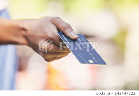 Credit card, hand and woman for payment, ecommerce and financial transaction with banking account. Debit, zoom and customer at pos in store with fintech for shopping, sale and bills as exchange Credit card, hand and woman for payment, ecommerce and financial transaction with banking account. Debit, zoom and customer at pos in store with fintech for shopping, sale and bills as exchange 143447522
