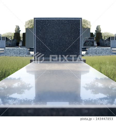 Gravestone, cemetery and grass with religion, spiritual and burial site with marble, statue and mockup. Empty, nature and landscape with death, service and symbol with peace, traditional and culture Gravestone, cemetery and grass with religion, spiritual and burial site with marble, statue and mockup. Empty, nature and landscape with death, service and symbol with peace, traditional and culture 143447853