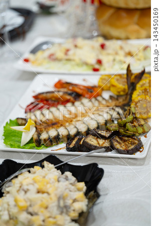 dishes on the wedding table dishes on the wedding table 143450169