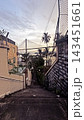 Scenic view of a cable-stayed bridge over the water from a steep stone staircase at sunset Scenic view of a cable-stayed bridge over the water from a steep stone staircase at sunset 143451661