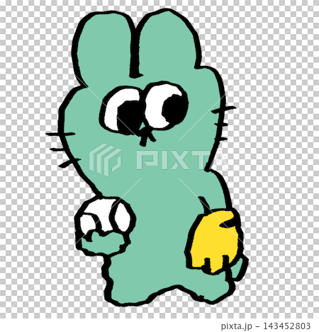 Rabbit playing baseball Rabbit playing baseball 143452803