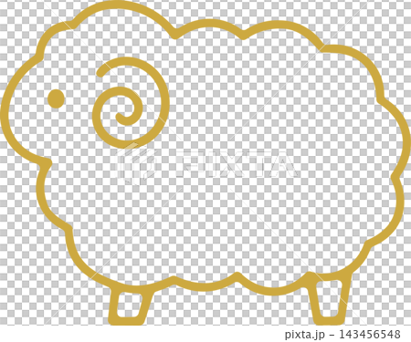 Cute golden sheep vector illustration, Chinese zodiac, sheep Cute golden sheep vector illustration, Chinese zodiac, sheep 143456548