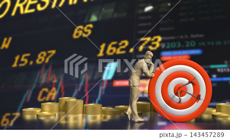 Businessman Planning Financial Target Strategy 3d render. 143457289