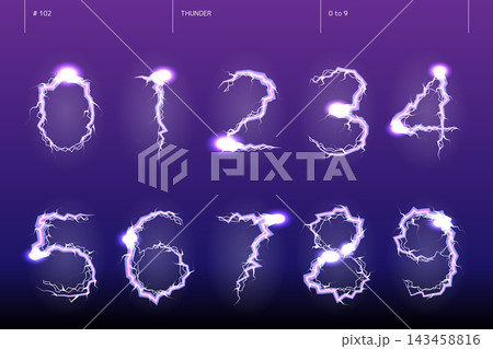 雷の0から9までの数字のセット_102 143458816