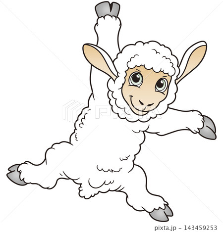 愉快な動物イラスト☆ヒツジさん 143459253